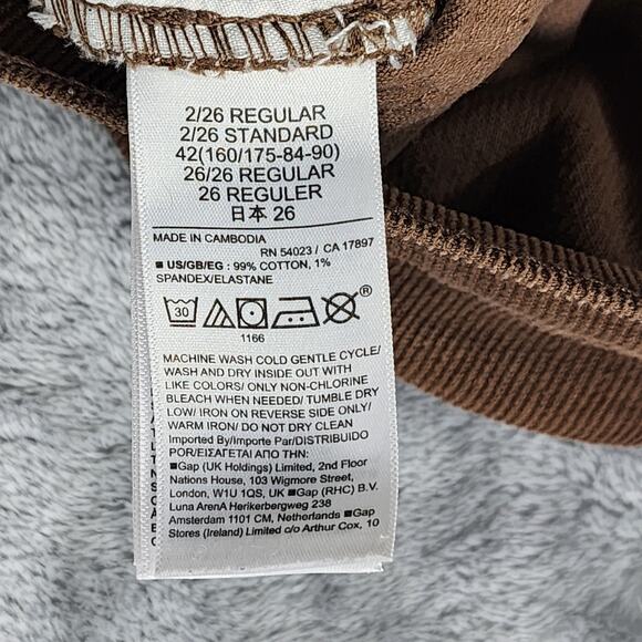 Gap Denim Jeans Womens 2/26R Cozy Brown Stretch Corduroy High Rise Vintage Slim - Picture 6 of 12